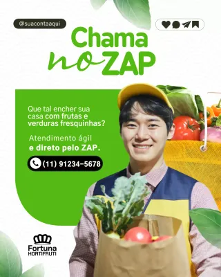 Postagem promocional do Instagram Green Modern Grocery