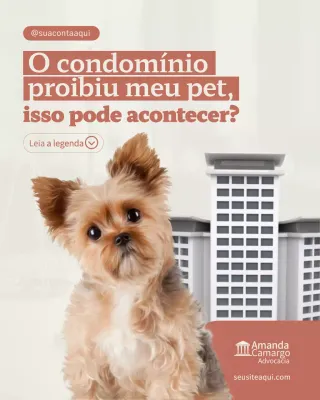 Publicação no Instagram sobre a política de animais de estimação modernos bege