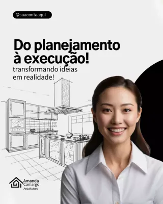 Publicação de arquitetura moderna branca no Instagram