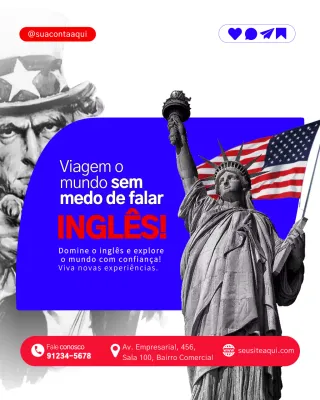 Postagem de promoção do Instagram em linguagem moderna vermelha