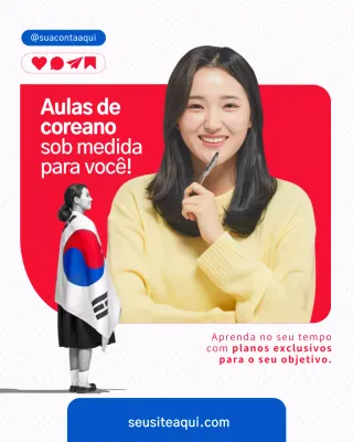 Postagem de promoção do Instagram em linguagem moderna vermelha