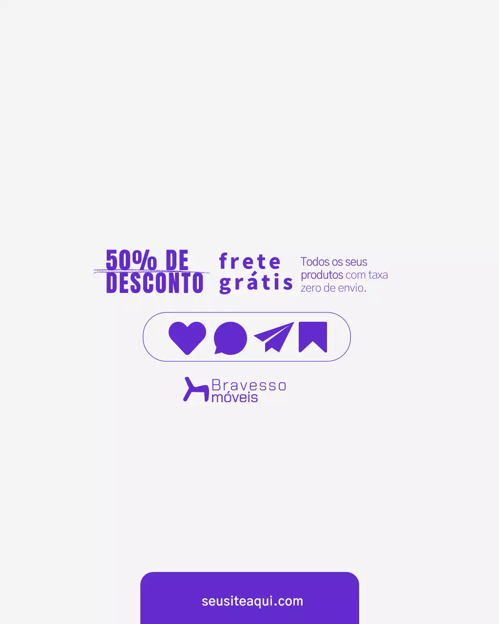 Postagem promocional de móveis modernos azuis no Instagram