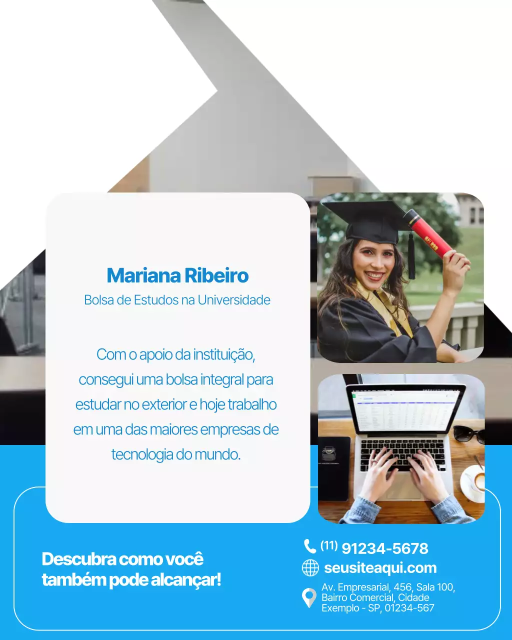 Postagem promocional do Instagram da Blue Modern Scholarship