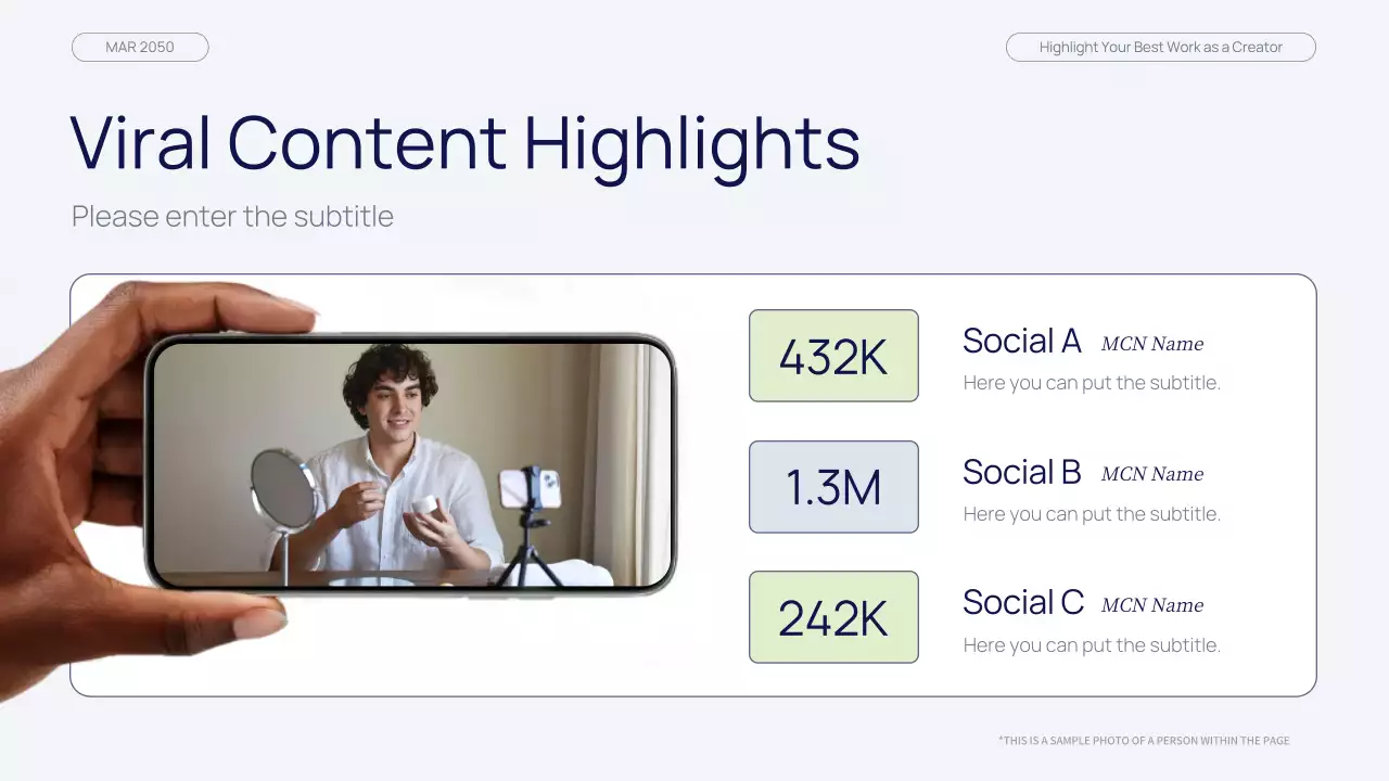 네이비 그린 모던 뷰티 콘텐츠 크리에이터 포트폴리오 프레젠테이션