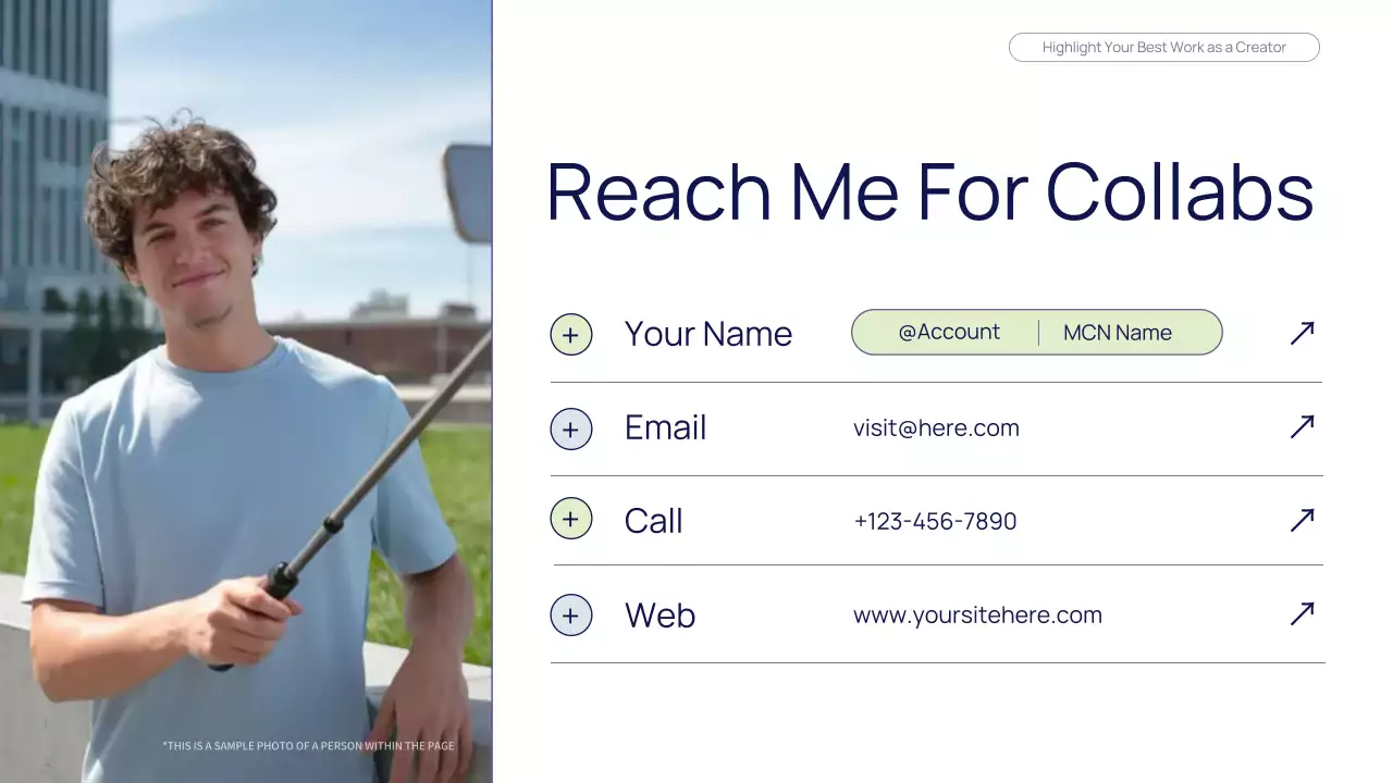 네이비 그린 모던 뷰티 콘텐츠 크리에이터 포트폴리오 프레젠테이션