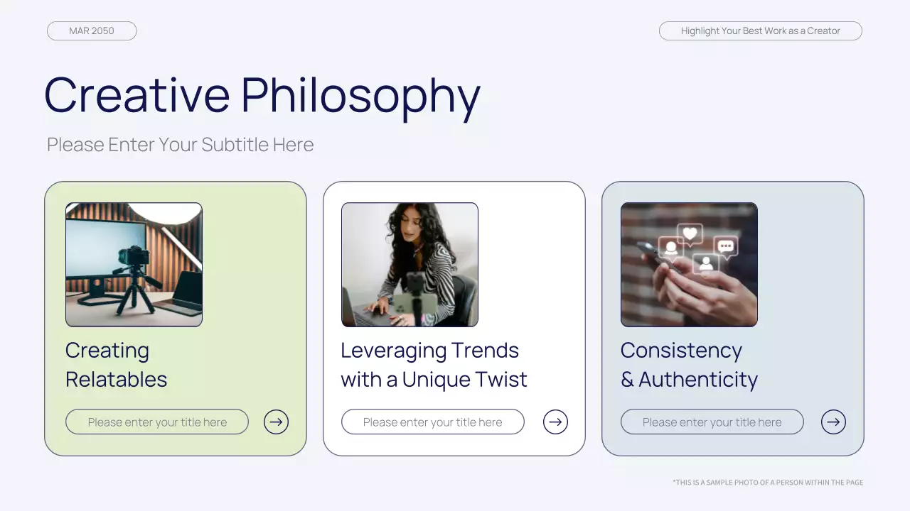 네이비 그린 모던 뷰티 콘텐츠 크리에이터 포트폴리오 프레젠테이션