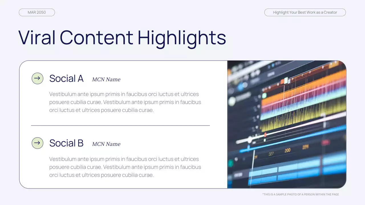 네이비 그린 모던 뷰티 콘텐츠 크리에이터 포트폴리오 프레젠테이션