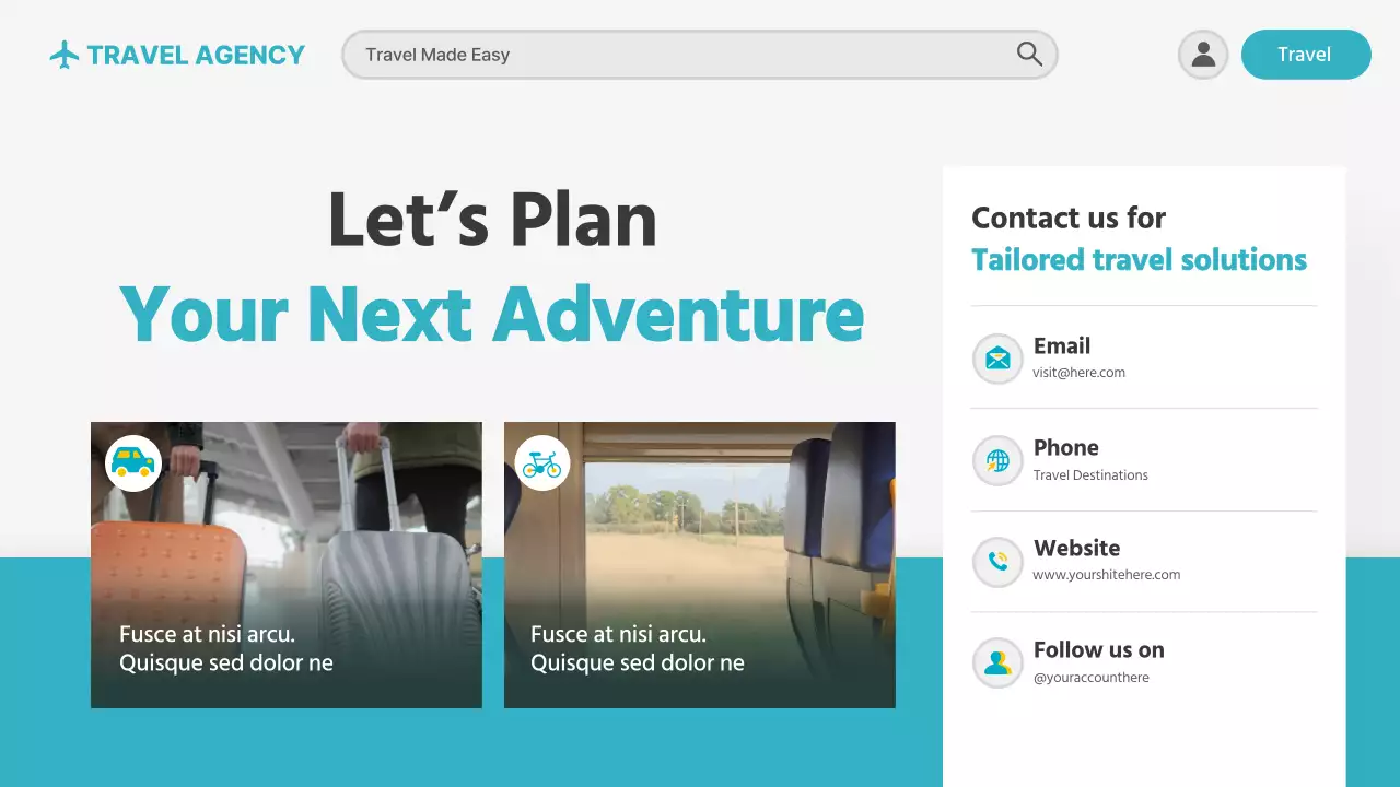 블루 모던 여행 광고 프레젠테이션