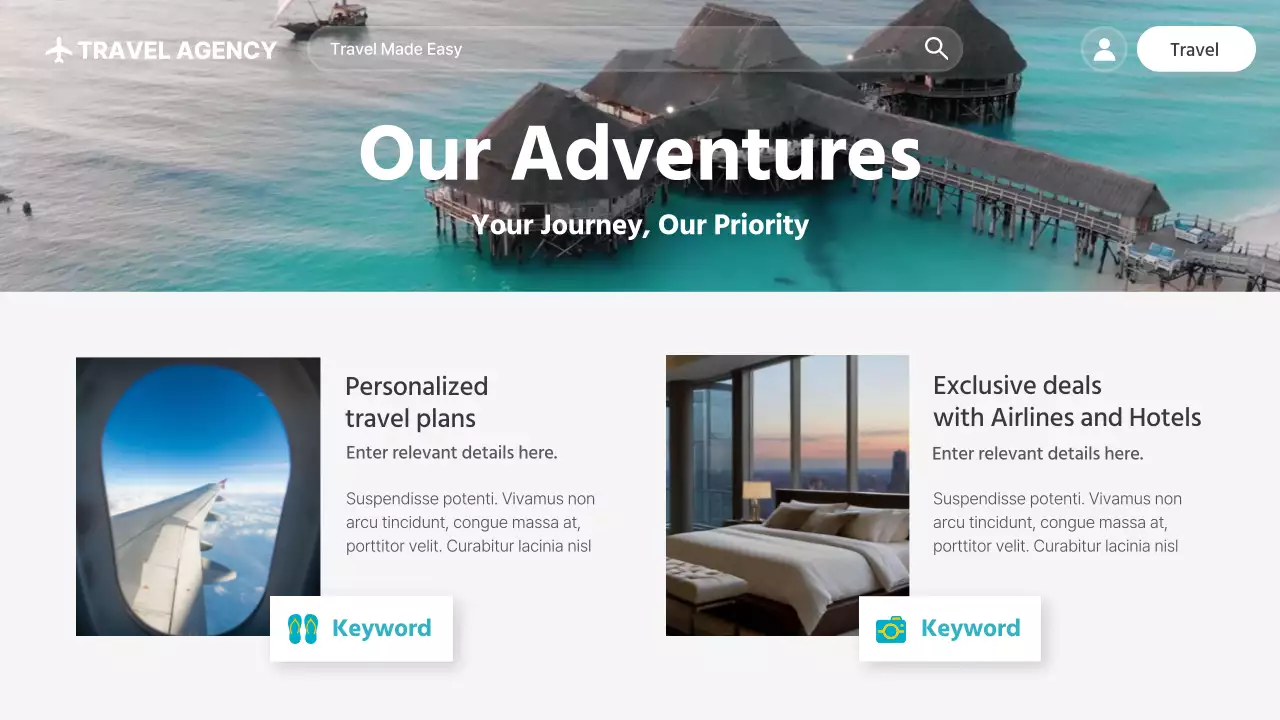 블루 모던 여행 광고 프레젠테이션