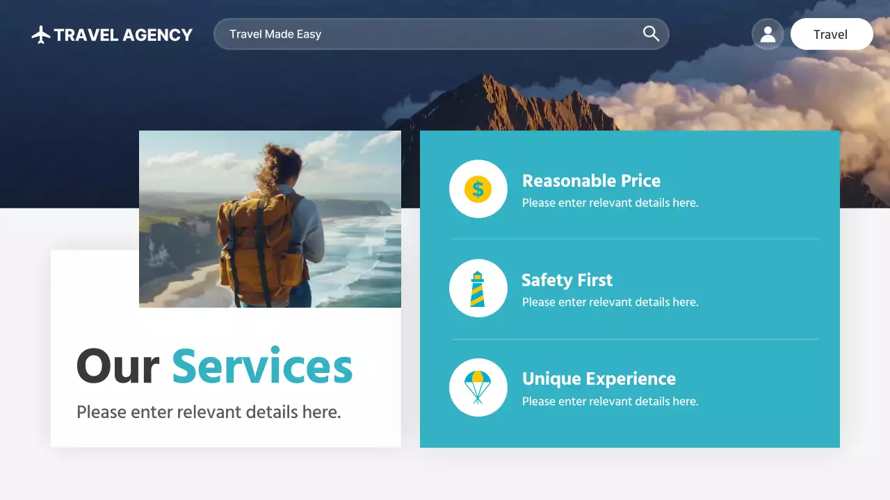 블루 모던 여행 광고 프레젠테이션