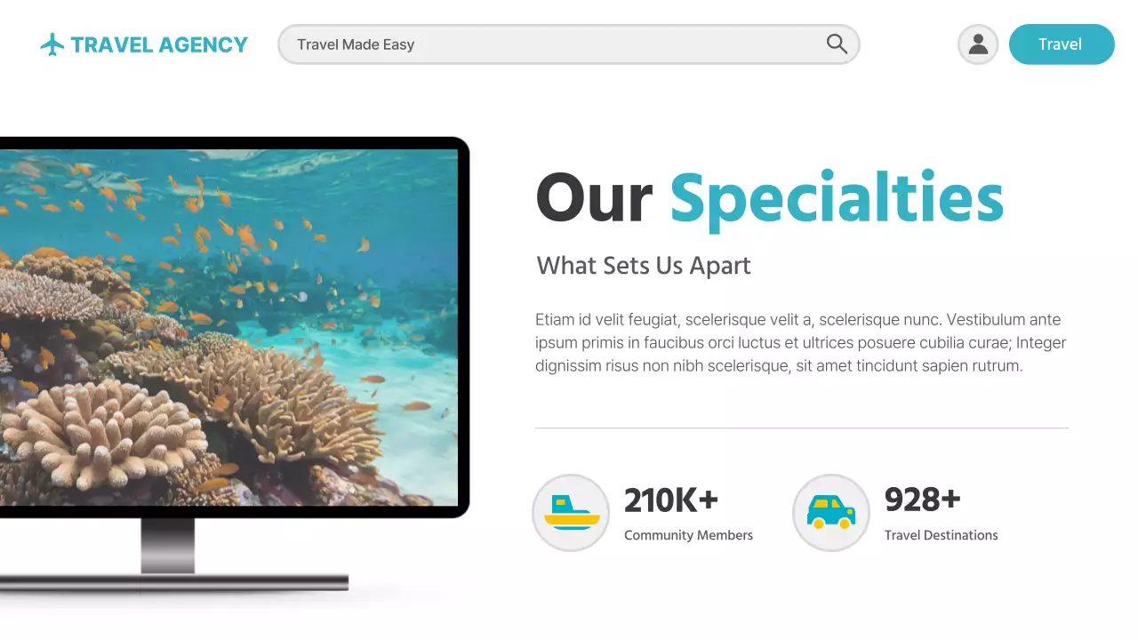 블루 모던 여행 광고 프레젠테이션