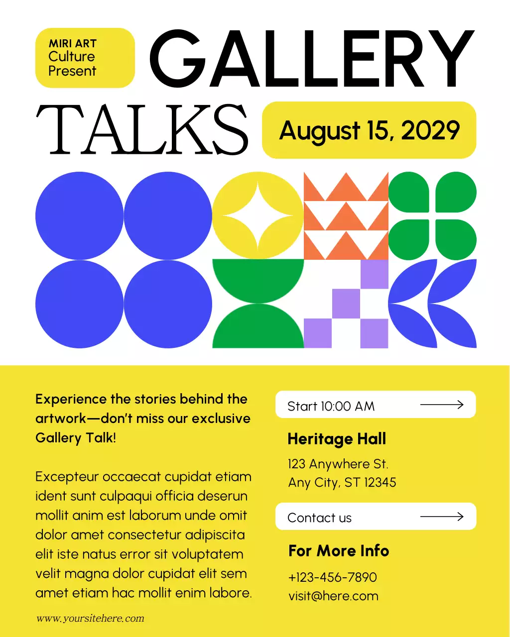 Yellow Geometric Modern Gallery Announcement Instagram Post