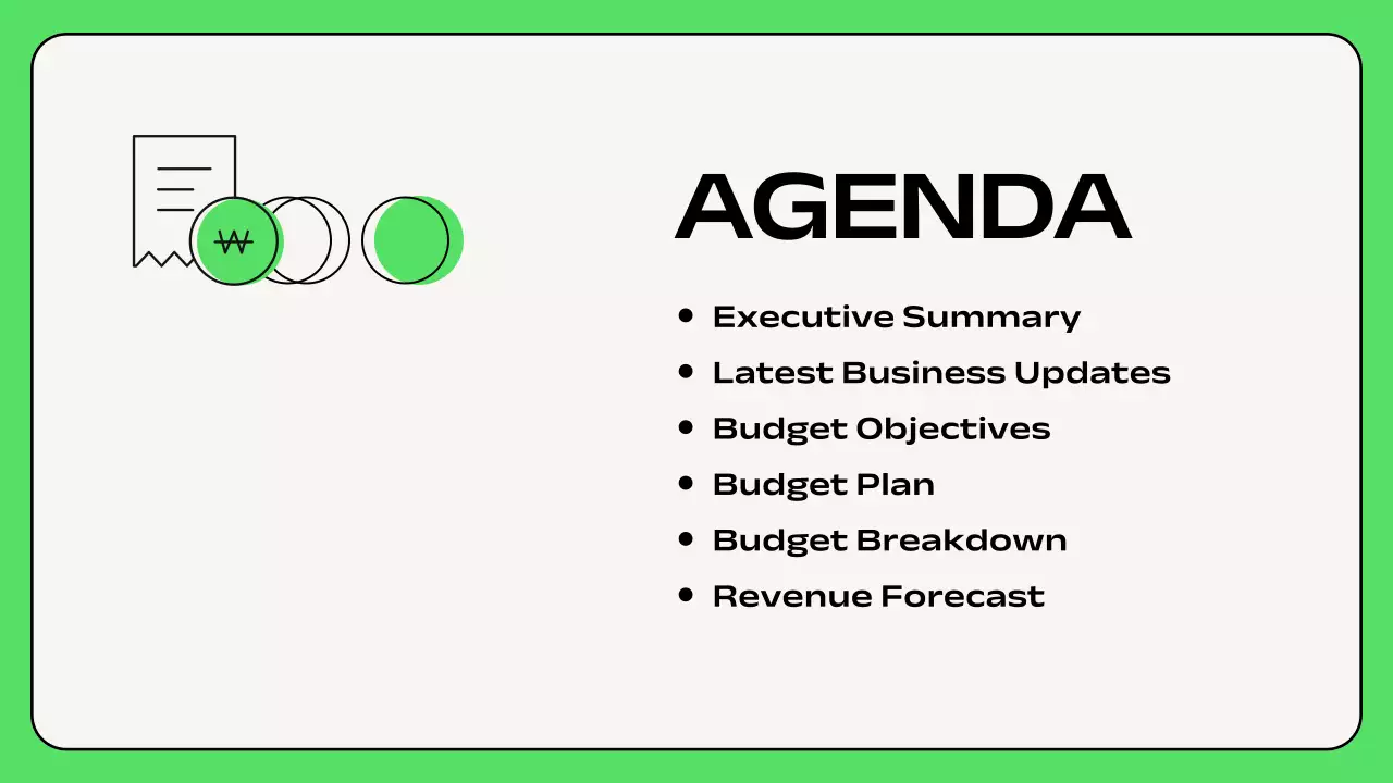 Green Minimalist Budget Planner Presentation