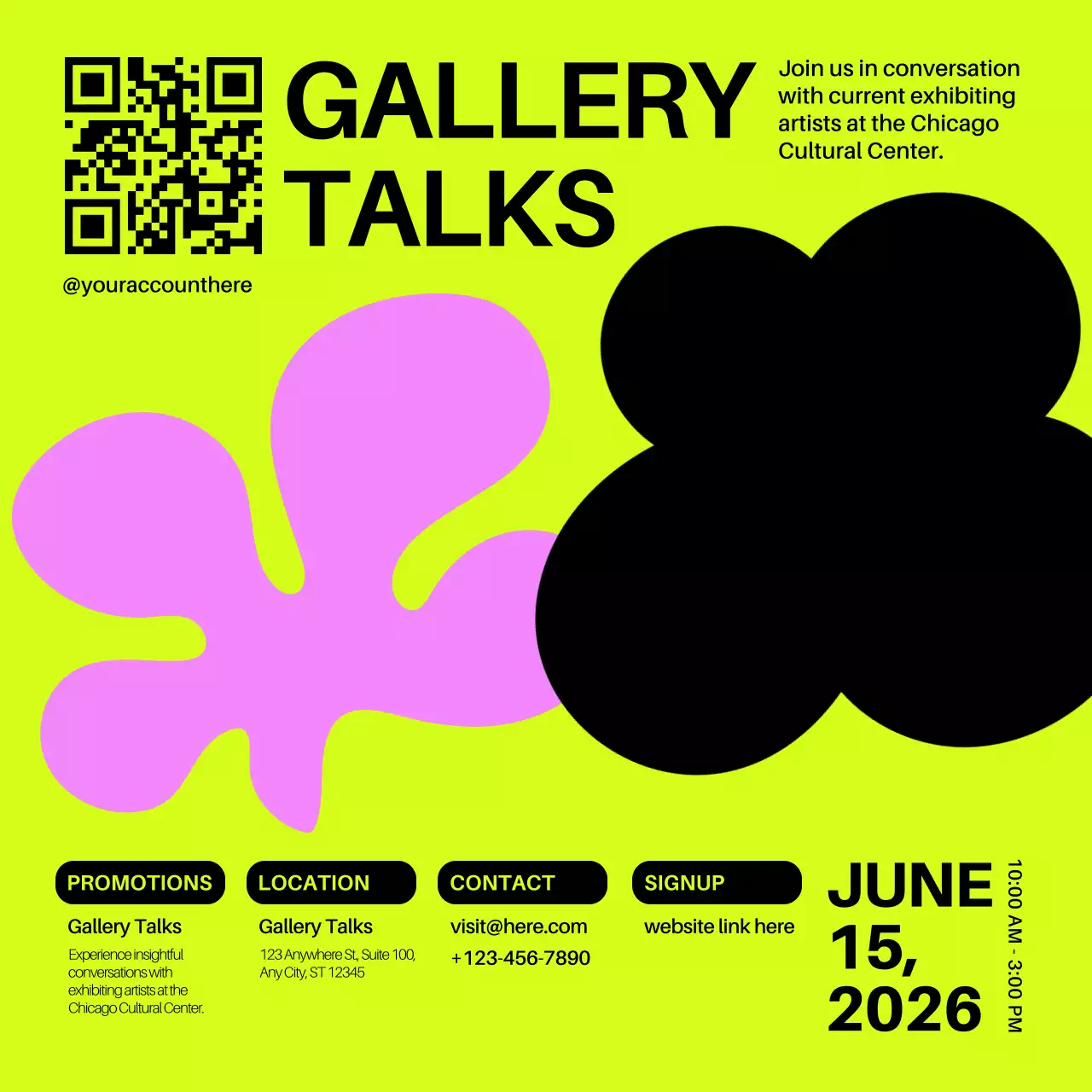 Neon Bold Gallery Event Announcement Social Media Square