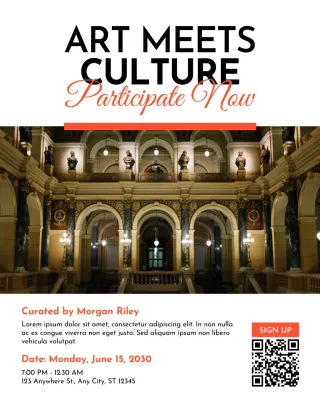 Black and Orange Modern Art Invitation Instagram Post