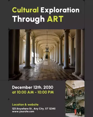 Grey Classic Art Exhibition Instagram Post