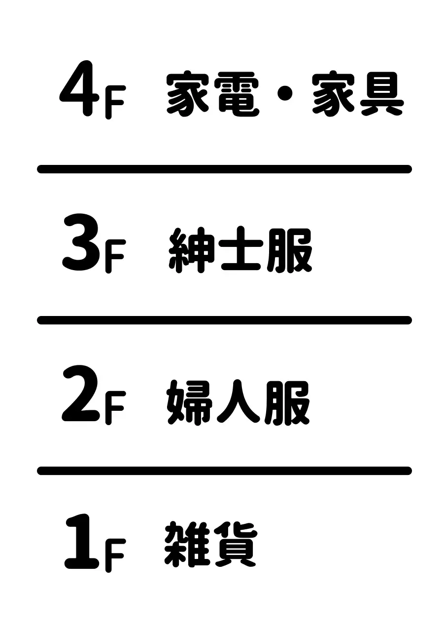 黒 シンプル ショッピング 看板 階別案内