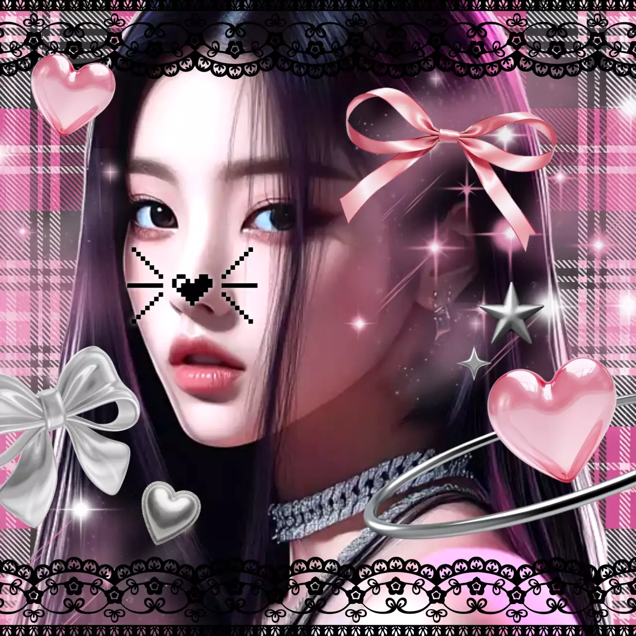 ピンク キュート ファッション ダークガーリーフリクラ