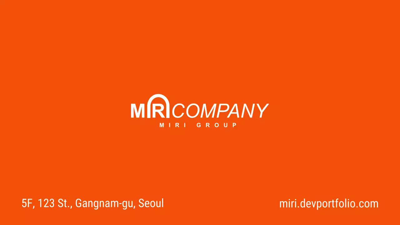 주황 모던 명함 명함