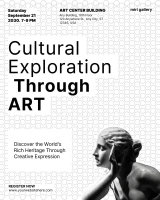 Grey Modern Art Exhibition Instagram Post