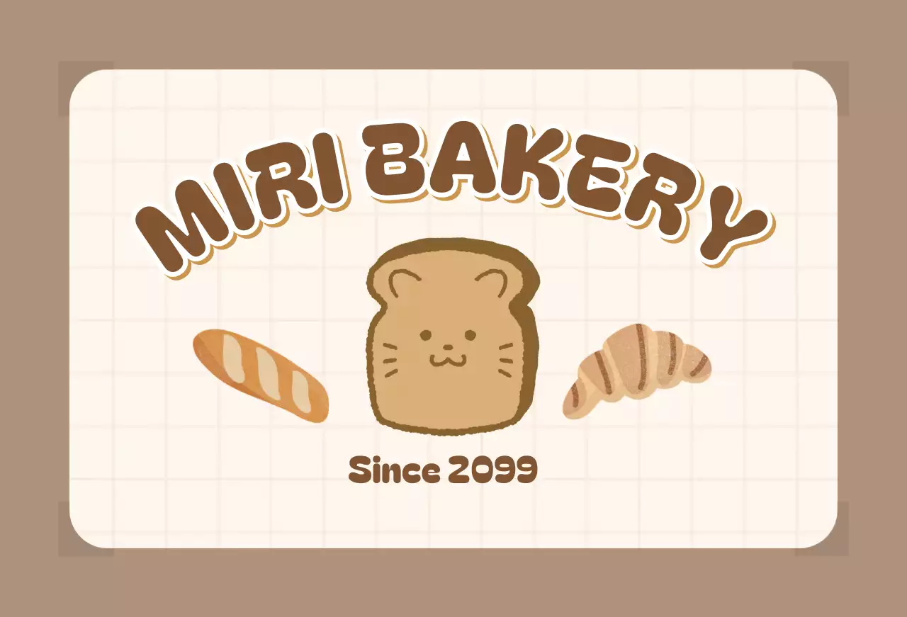 ベージュ かわいい ベーカリー ロゴ