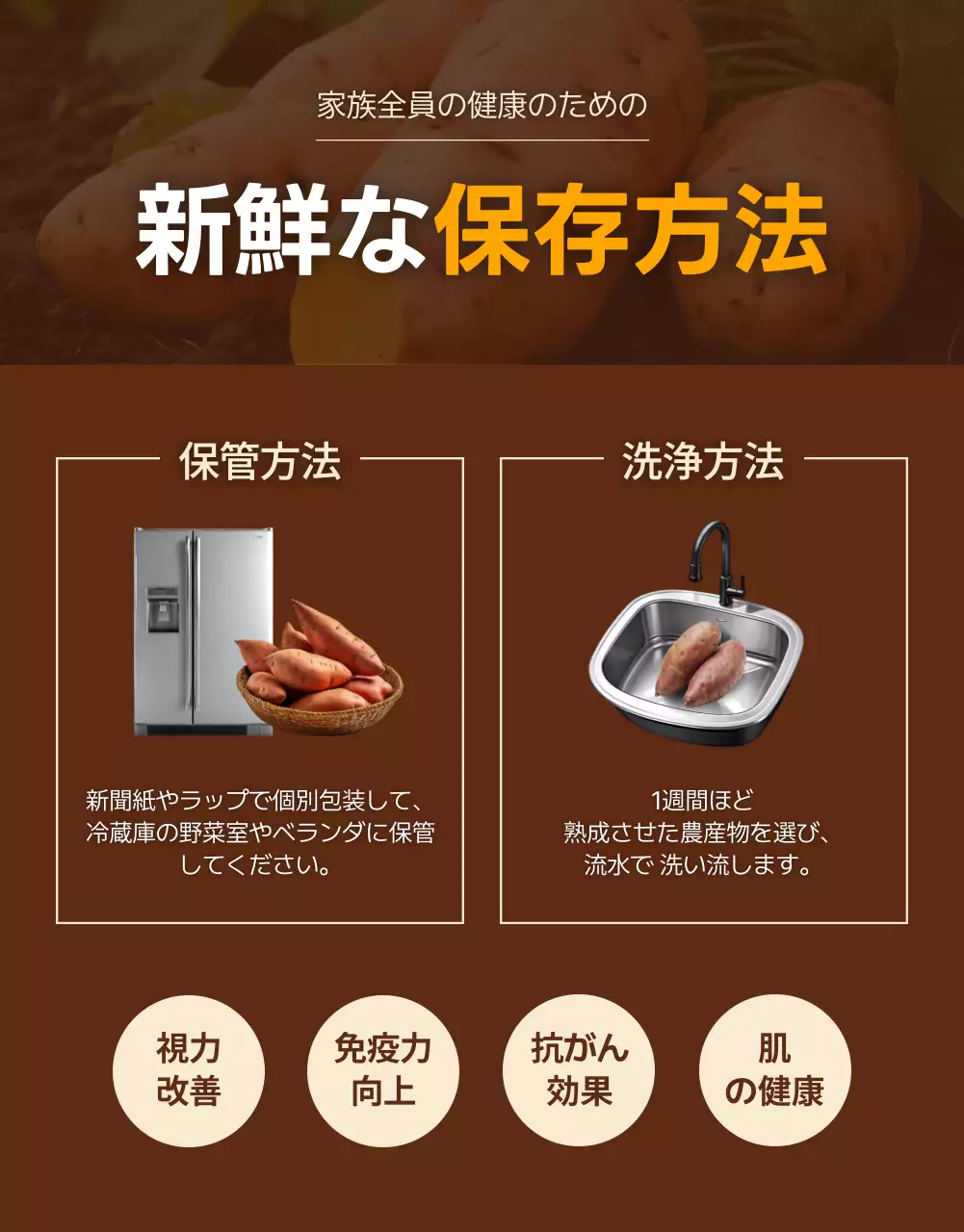 茶色 ナチュラル 農産物 チラシ