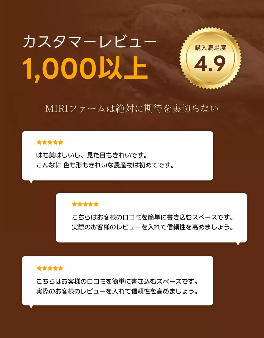 茶色 ナチュラル 農産物 チラシ