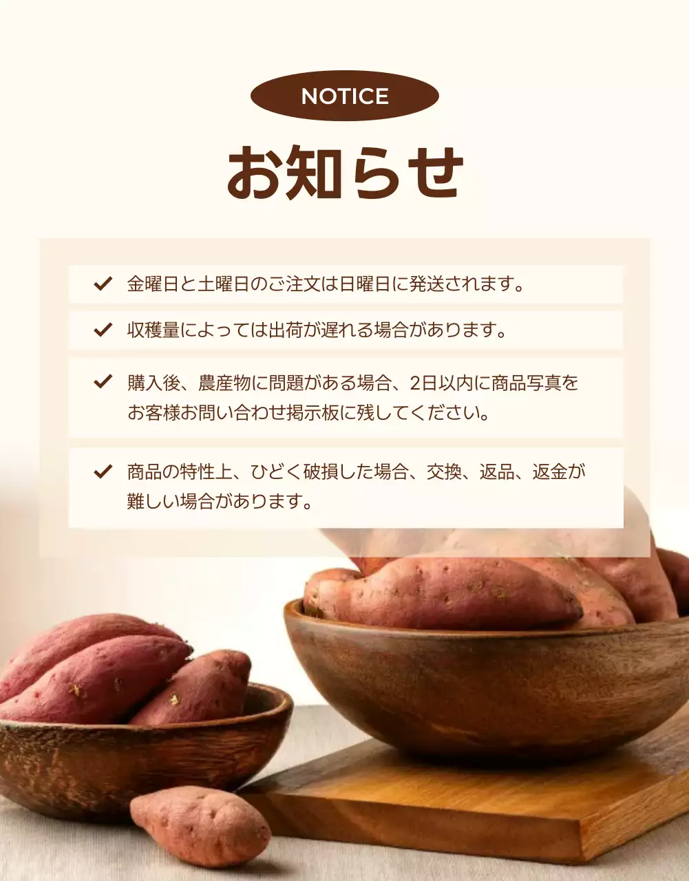 茶色 ナチュラル 農産物 チラシ