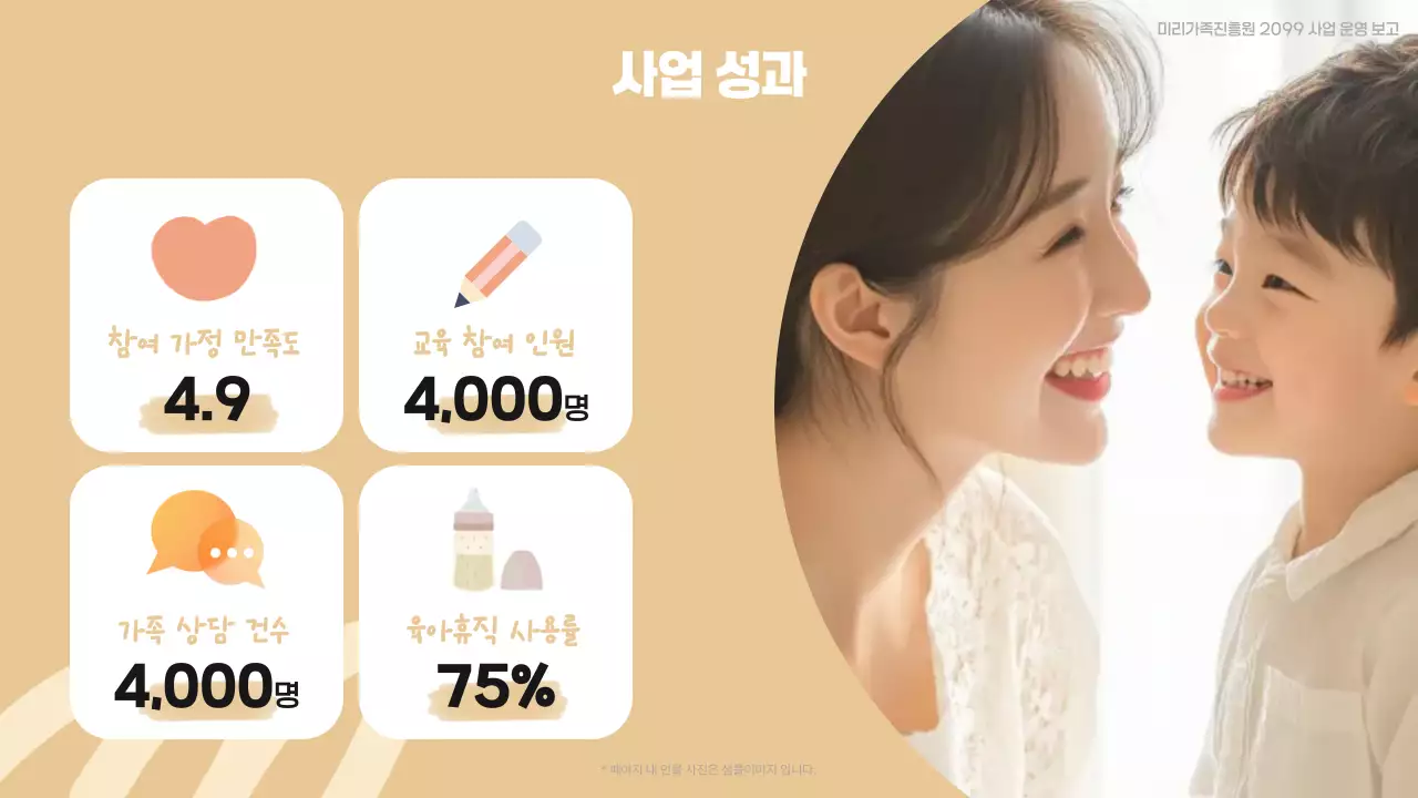 베이지 아기자기한 가족 포트폴리오