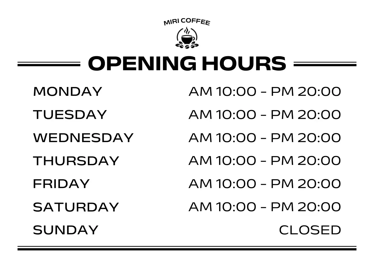 白黒 シンプル 営業時間 看板