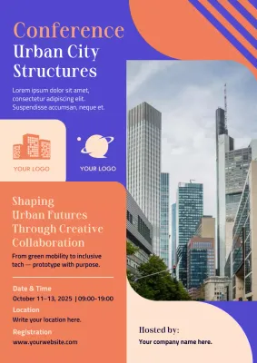 Purple Modern City Event Poster