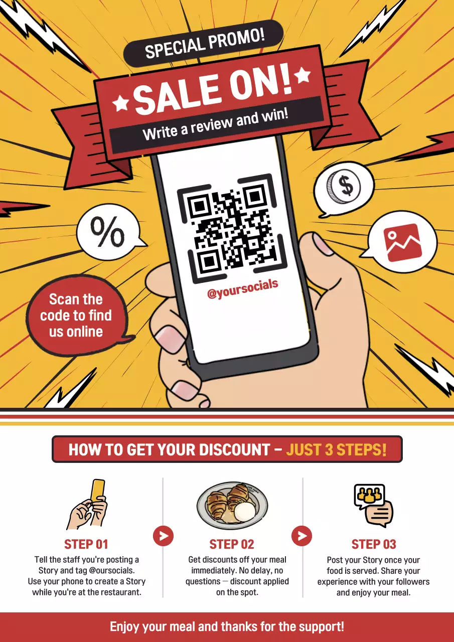 Yellow Comic Social Promotion Poster