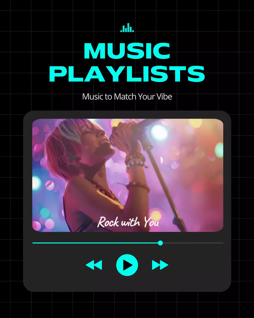 Neon Modern Music Playlist Promotion Instagram Post