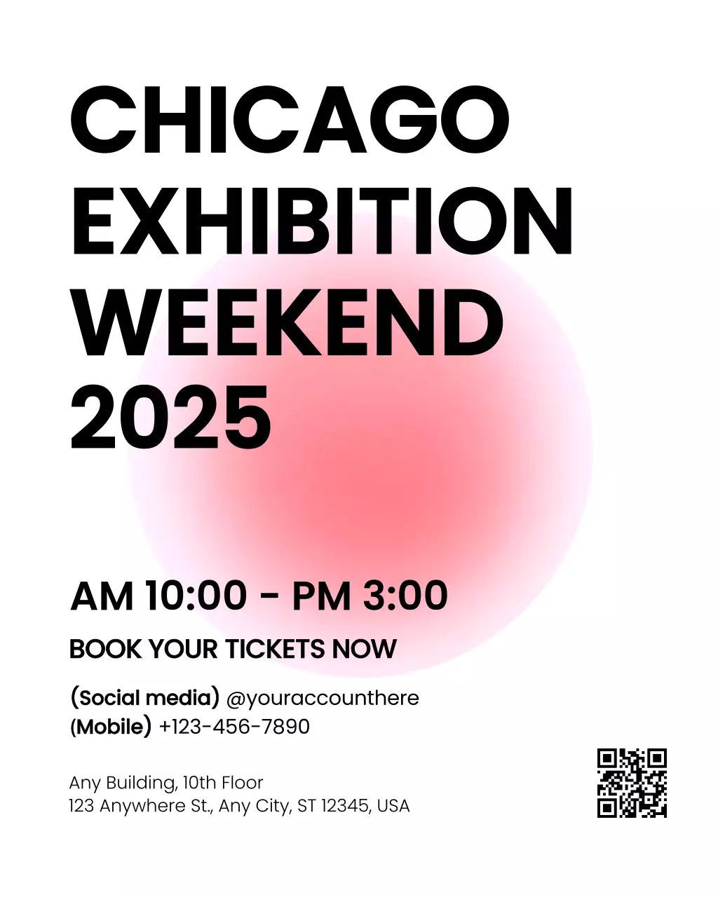 Pink Modern Exhibition Announcement Instagram Post