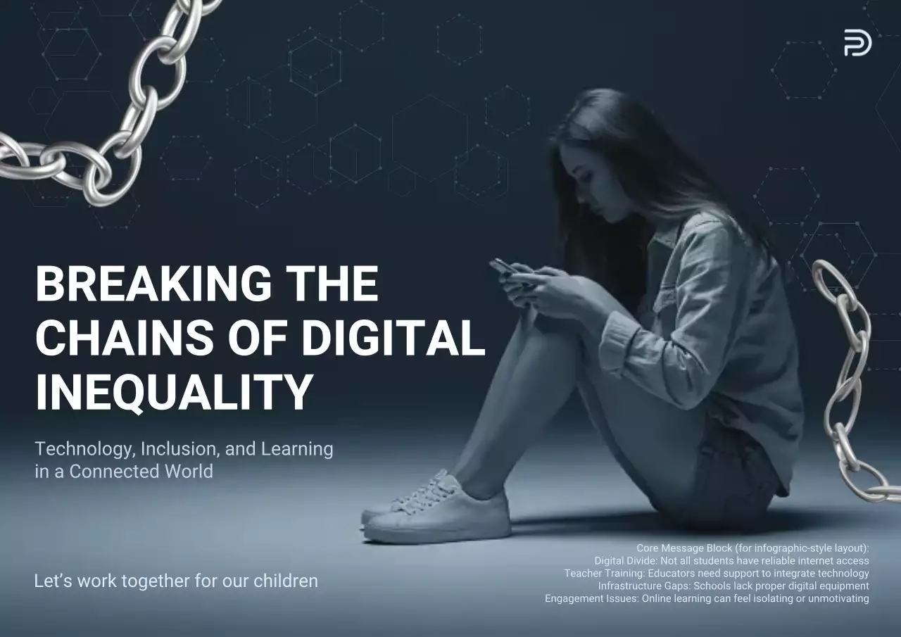 Grey Modern Digital Education Announcement Poster