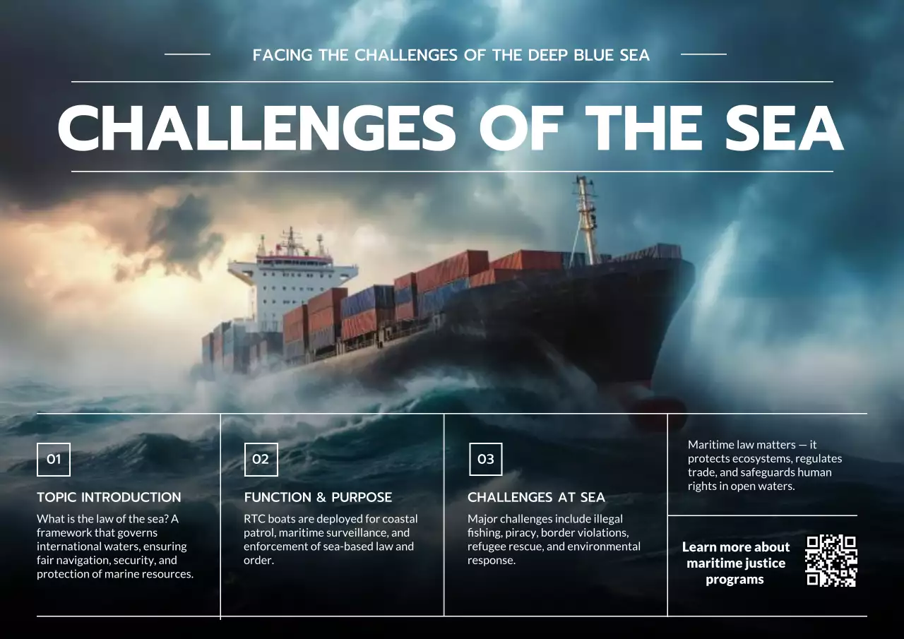 Blue Modern Maritime Information Poster
