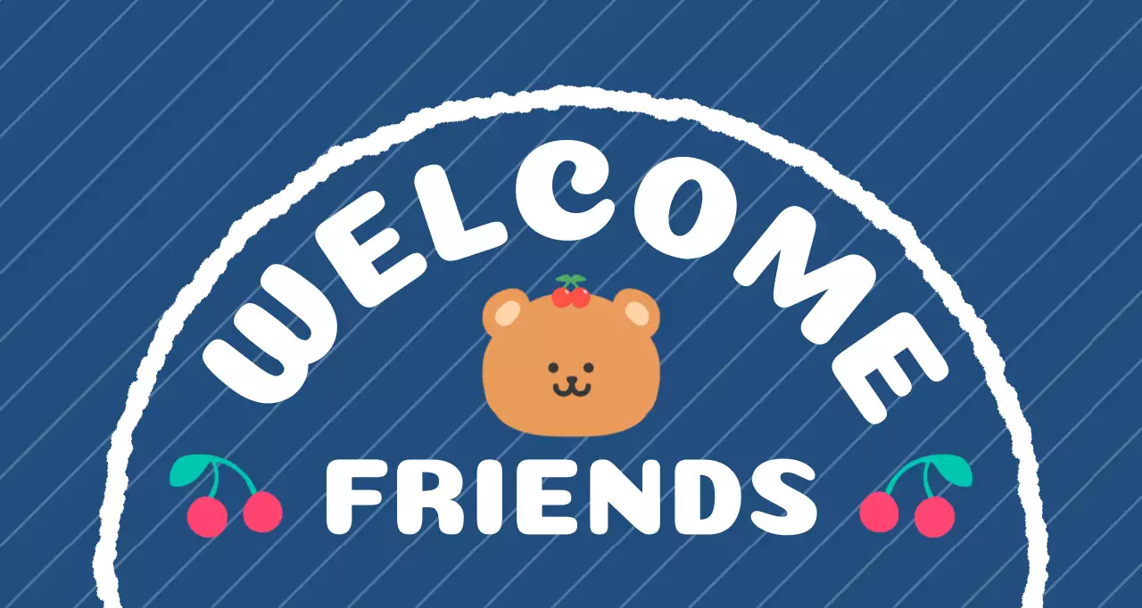 青 かわいい ようこそ