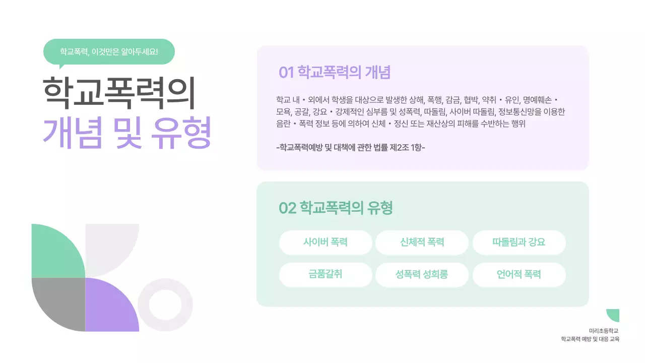 민트 심플 교육 자료 안전 교육