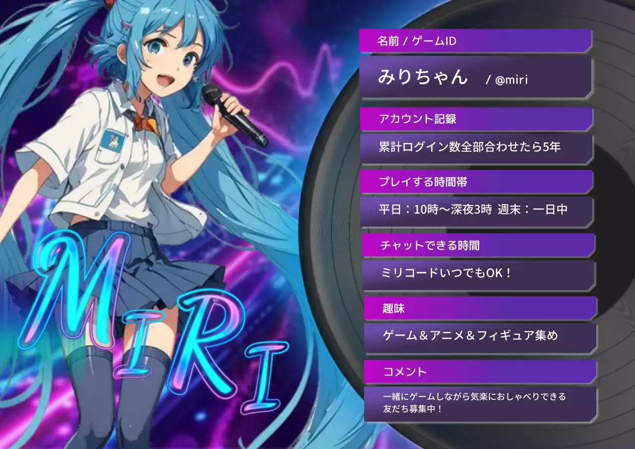 青 ポップ アニメ プロフィール