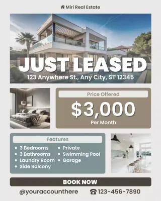 Beige Modern Real Estate Advertisement Instagram Post