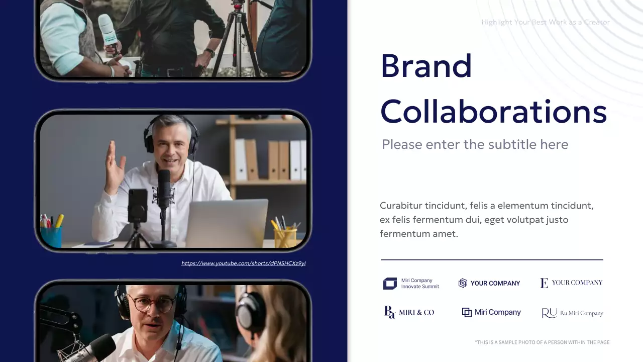 Navy Blue Modern Business Content Creator Proposal Presentation