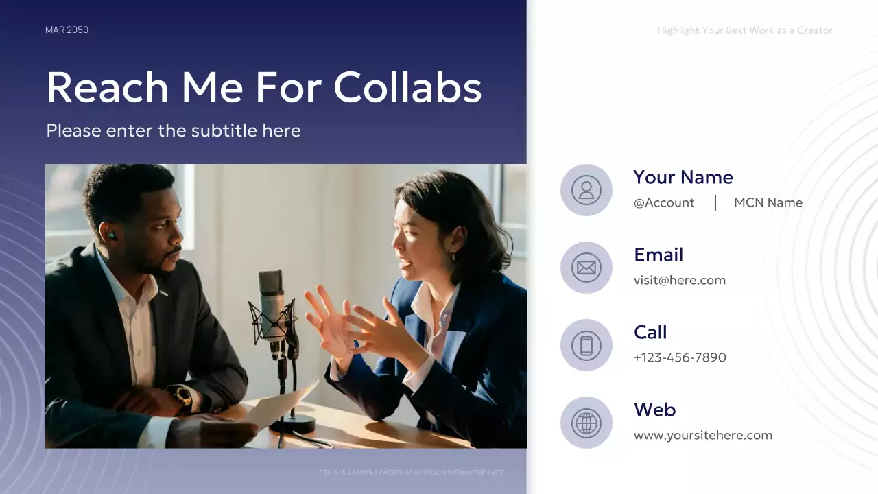 Navy Blue Modern Business Content Creator Proposal Presentation