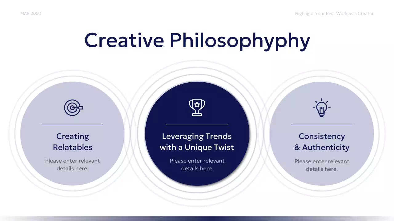 Navy Blue Modern Business Content Creator Proposal Presentation