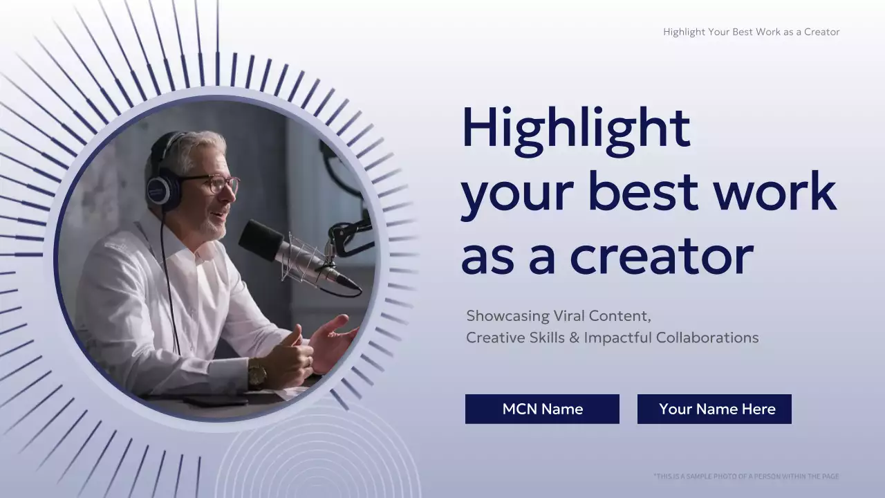 Navy Blue Modern Business Content Creator Proposal Presentation