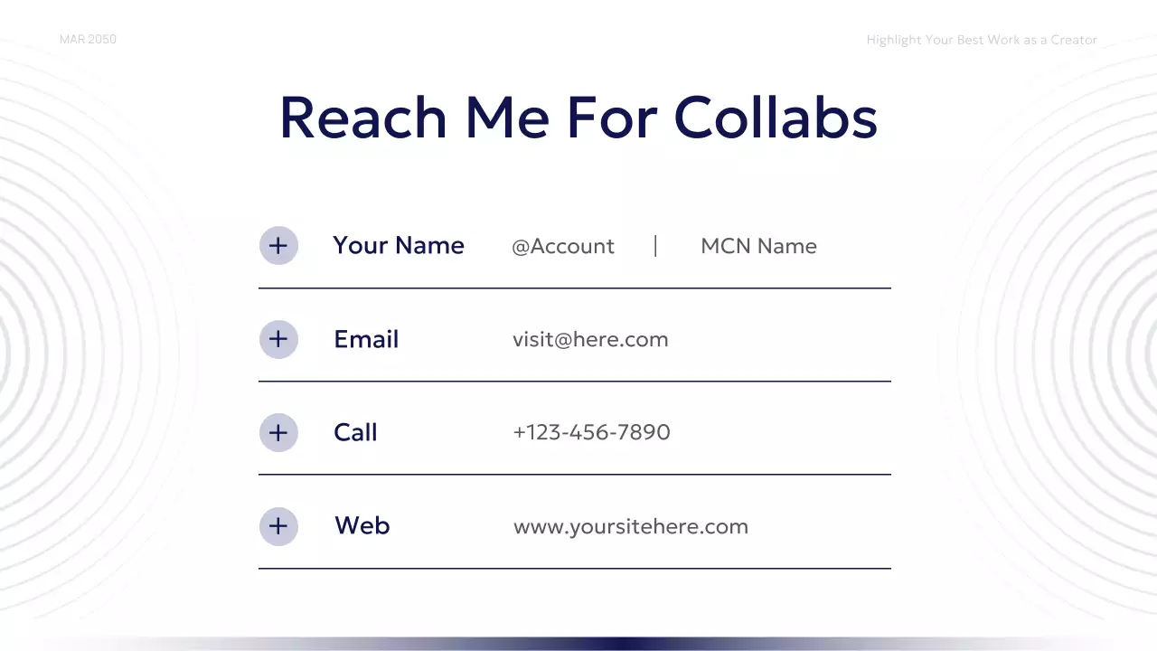 Navy Blue Modern Business Content Creator Proposal Presentation