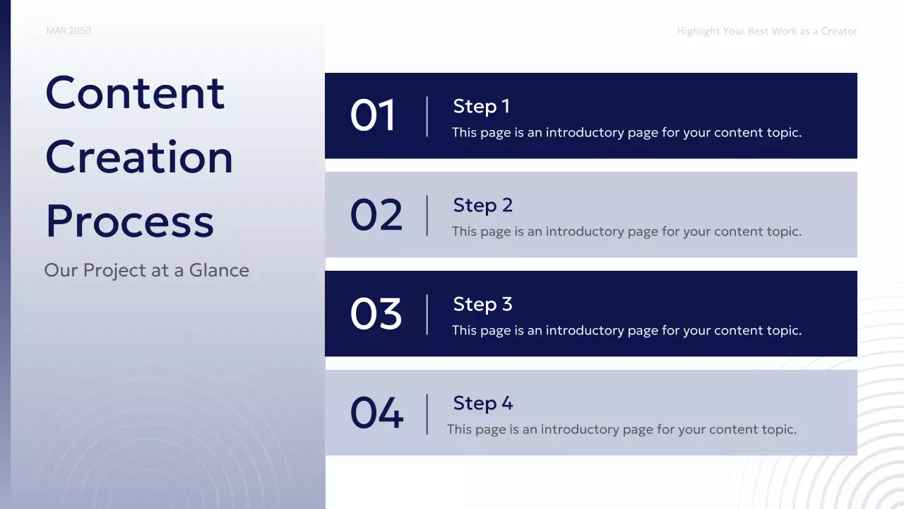 Navy Blue Modern Business Content Creator Proposal Presentation