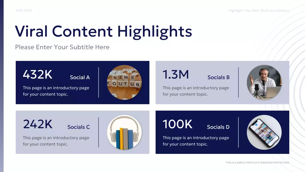 Navy Blue Modern Business Content Creator Proposal Presentation