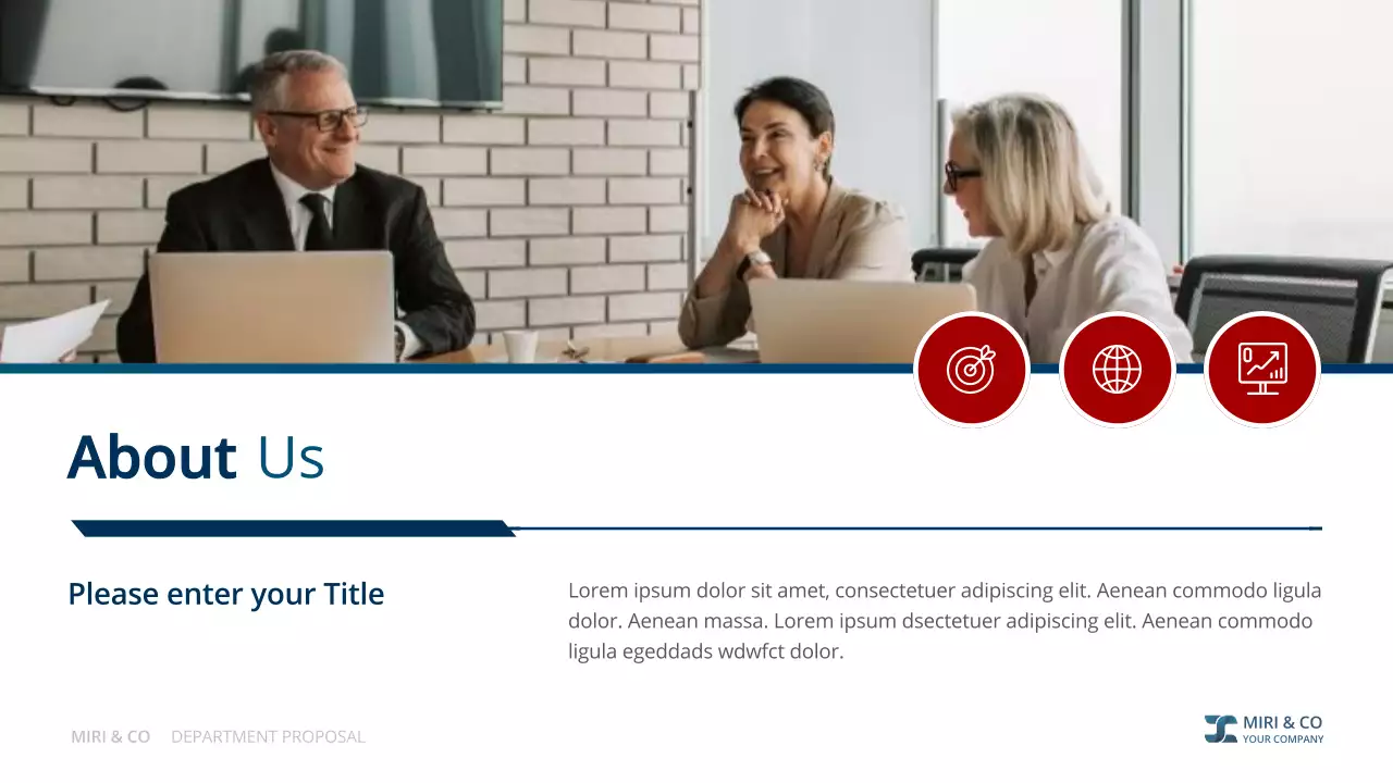 Blue Red Modern Business Department Proposal Presentation