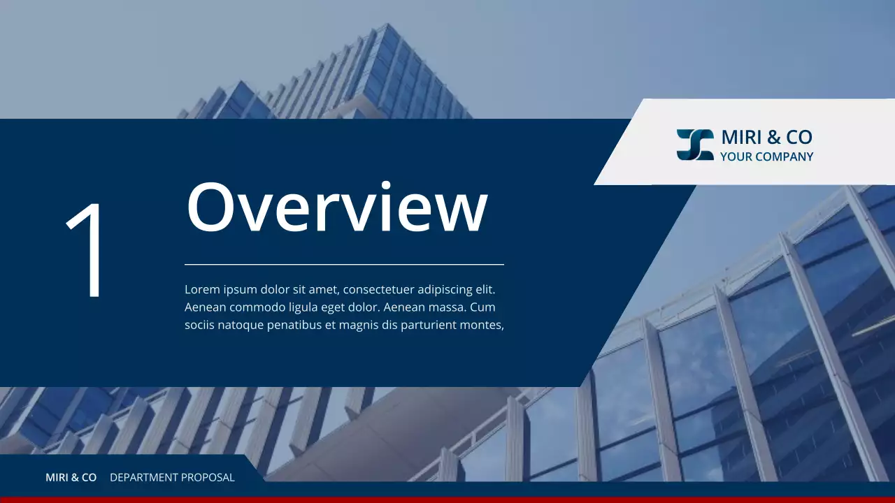 Blue Red Modern Business Department Proposal Presentation