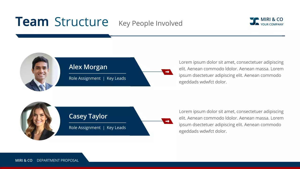 Blue Red Modern Business Department Proposal Presentation